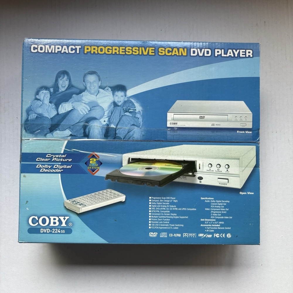 Coby DVD‎ 224 Compact Progressive Scan With Remote In Box New